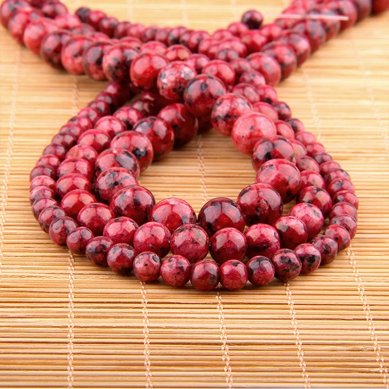 

Wholesale Natural Agates dark red Jades Stone Bead Smooth Tribal Loose Spacer Beads For Jewelry Bracelet Making DIY 15.5"strand