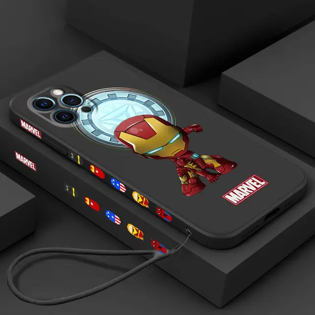 Popularity Marvel phone case for iphone 11 12 13 pro max case Shockproof iphone 7 case 6 8 plus x xs xr Unilateral design cover 8