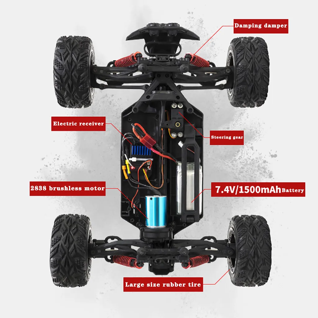 1/10 2,4g 4wd 60 км/ч Высокая Скорость бесщеточный гусеничный Rc Внедорожник Багги автомобиль сильный Мощность и 4-х колесных дисков детские игрушки Xl