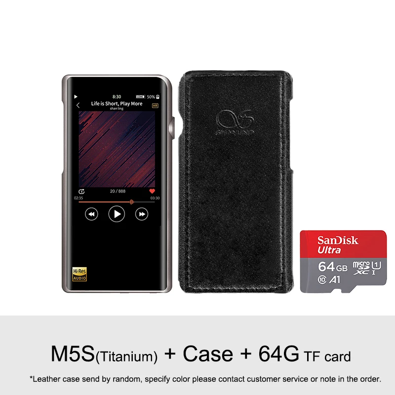 Shanling M5s Bluetooth Портативный Hi-Res музыкальный плеер MP3 2* AK4493EQ 2,5 мм сбалансированный выход Поддержка LDAC/Qualcomm aptX/AAC WiFi - Цвет: M5s Titanium-case-64G TF