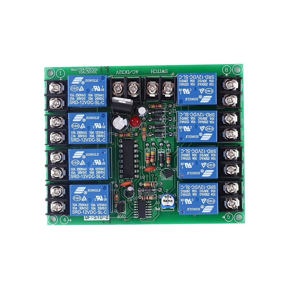 AC DC 12V 10A 8 канальный 8CH Мощность графиком доска 0 2 4s регулируемый