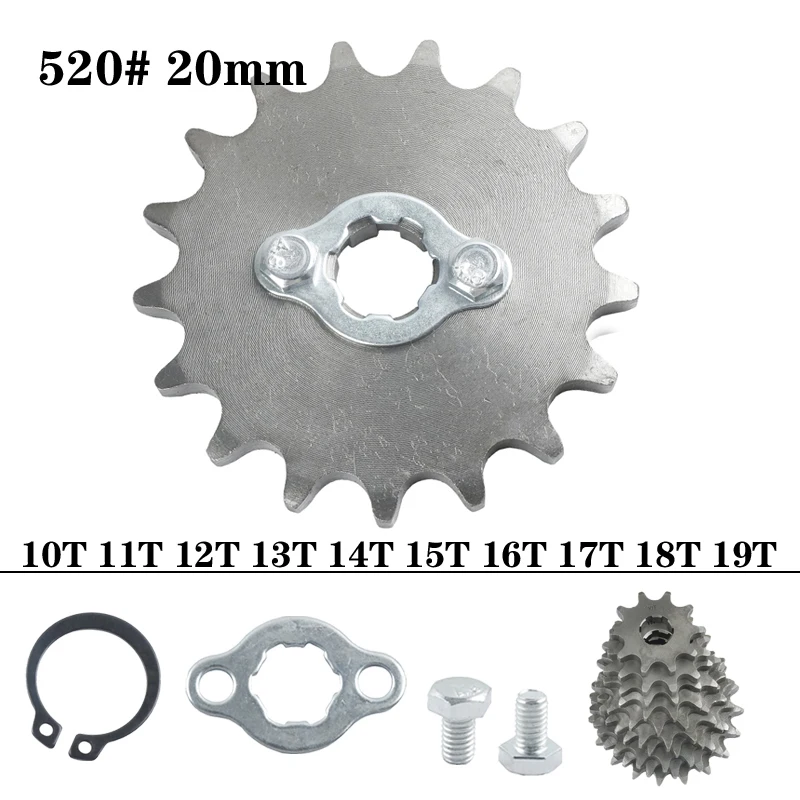 

520# 20mm Chain 10-20 Teeth Front Engine Sprocket for Honda Lifan ZongShen YCF ATV Quad Dirt Pit Bike Buggy