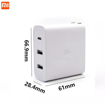 

XIAOMI ZMI 65W USB Quick Charger USB Type C Wall Mobile Phone Charger for iPhone X iPad Mookbook Xiaomi Phone Laptop Air Pro
