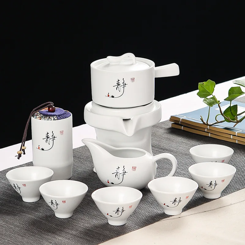 

Fortunes Automatic Tea Set Whole Set Ceramic Kung Fu Tea Set Tea Cup Combination Lazy Tea Set