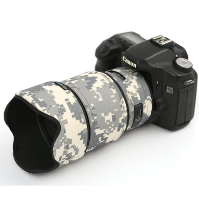 Линзы rolanpro камуфляжное пальто дождевик для Sigma 85 мм F/1,4 DG ART объектив защитный рукав Пистолеты для Canon Nikon SLR объектив камеры - Цвет: Gray Camouflage