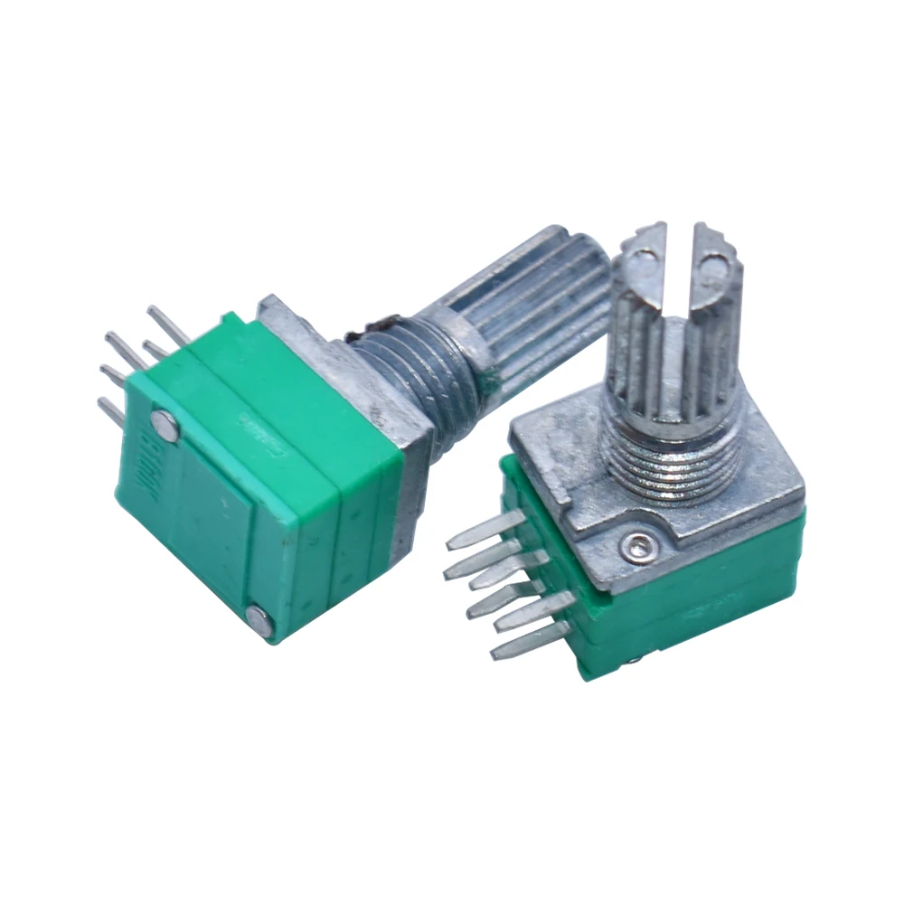 Potentiometer Kit 10pcs/lot RK097G 6Pin 5K 10K 20K 50K 100K B5K switch audio shaft 15mm amplifier sealing potentiometer