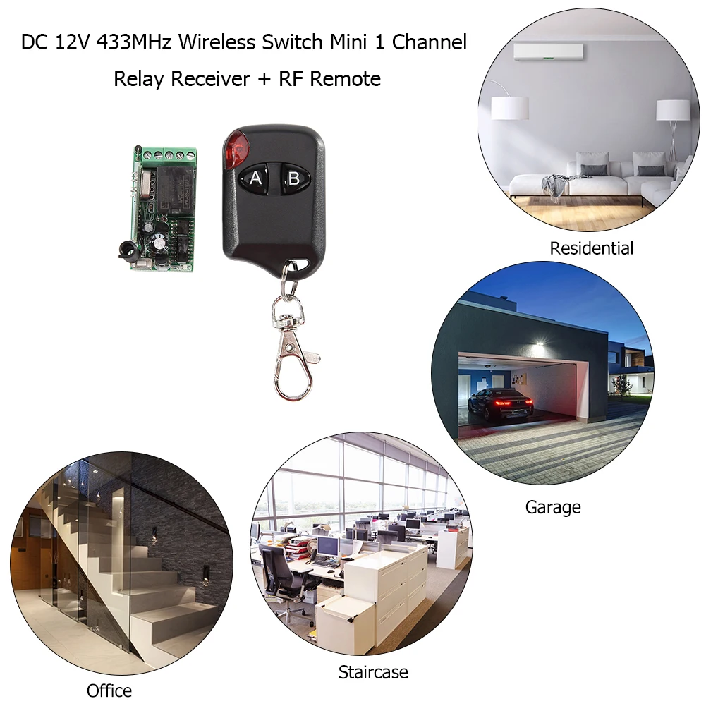 DC 12V 433MHz беспроводной пульт дистанционного управления переключатель мини 1 канал