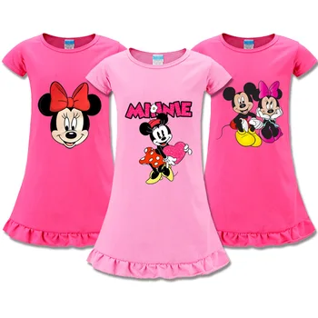 

2-9 2020 Summer Toddler Girls Princess Minnie Dress Baby Kids Soft Sleeping Dresses Children Cartoon Mouse Nightgown Clothes