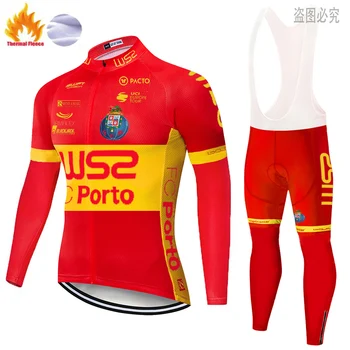 

Team WS2 FC cycling set Winter Thermal Fleece Cycling jersey MEN uniforme ciclismo hombre 2020 Men Jersey Suit Outdoor 20D gel