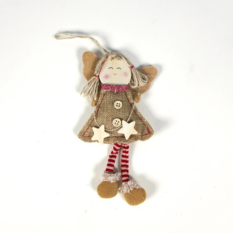 Рождественский Ангел ткань кулон в форме Куклы Орнамент веселая Рождественская елка украшение для дома год Kerst вечерние дети подарок декор Noel - Цвет: Angel-Star2