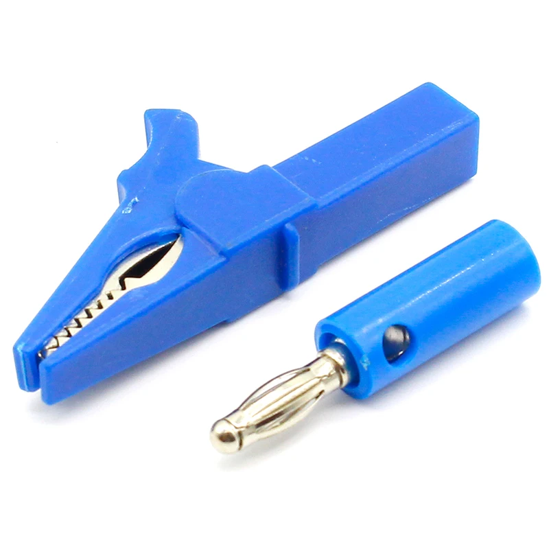 55MM Alligator clip + BANANA PLUG, test probe with 4mm Banana Plug Cable Clips red black blue yellow green