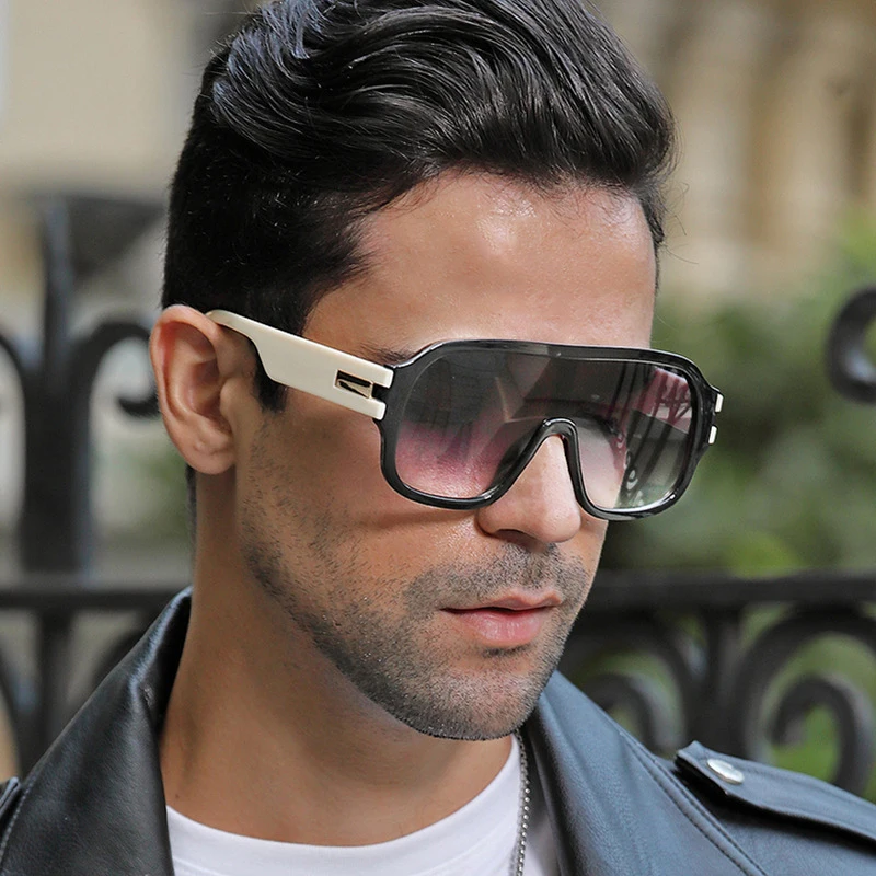 Vintage Brand Luxury Designer Fashion Oversized Square Sunglasses Men ...