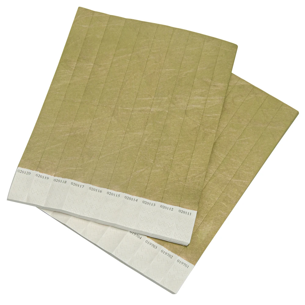 Solid Gold Green Color 3/4 inch Tyvek Wristbands, Suitable for Parties Events 500 piece