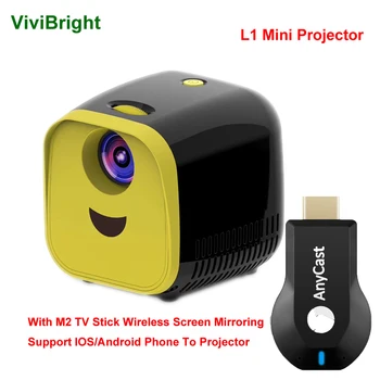 

ViviBright L1 LED Mini Projector M2 TV Stick Mirror Screen For Miracast Mirascreen For Kids Cartoon Story Video Watch Projector