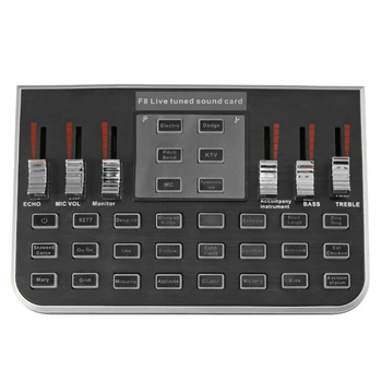 

USB Studio Portable Webcast Sound Card Computer Phone Universal Streamer 4 Modes Microphone Audio Mixer Accessories Professional