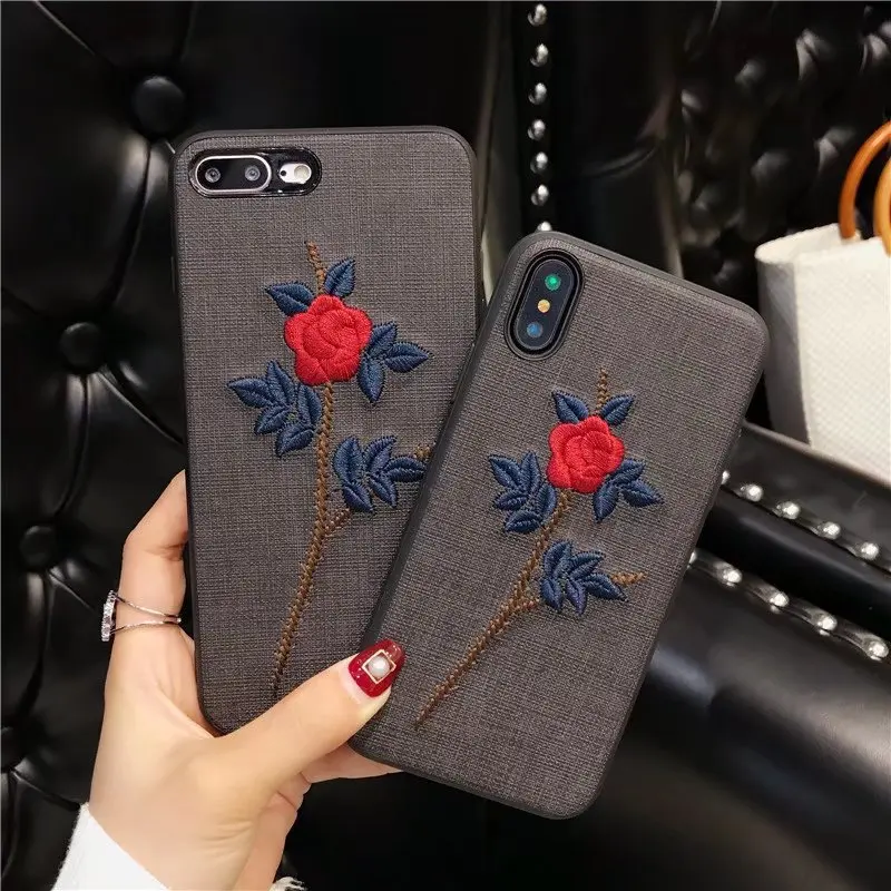 

Applicable iphonexs MAX Embroidered Apple XR Phone Case iPhone 7/8plus Korean All Edges Included Stereo Protective Case