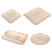 10 шт одноразовая посуда Frond вечерние поднос для обслуживания десертные тарелки для дня рождения пикника квадратные круглые прямоугольные