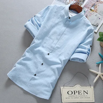 

summer new casual men's short-sleeved shirt men's shirt youth slim handsome men's shirt