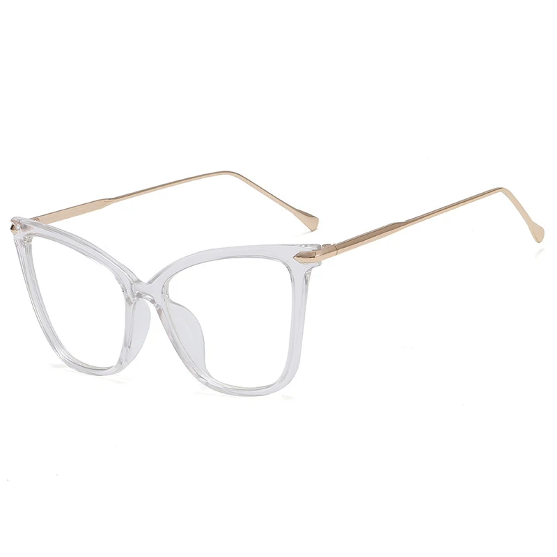 Модные оправы для очков кошачий глаз для женщин и мужчин, сексуальные негабаритные металлические оправы, брендовые дизайнерские оптические очки для глаз, очки с плоским верхом - Цвет оправы: 2 Glasses Frame
