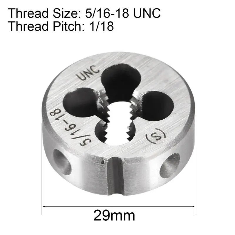 

Cutting Threading Die High speed steel 1pc 5/16"-18 UNC Metalworking Tool Replacement Accessory External