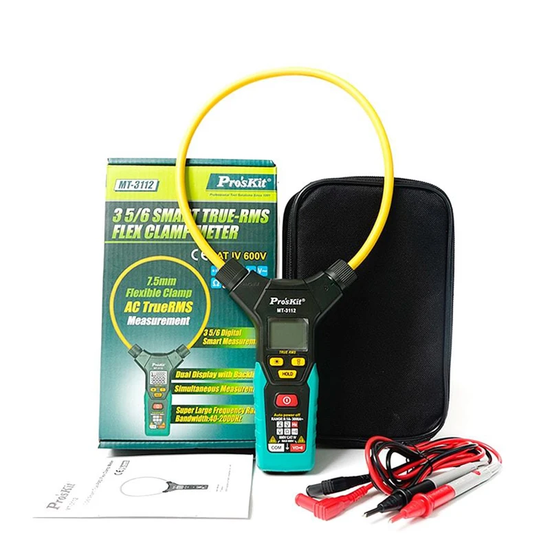 Proskit Smart True RMS Flex Clamp Meter двойной дисплей тест 0.1A-3000A Автоматический диапазон тока клещи Амперметр клещи мультиметр