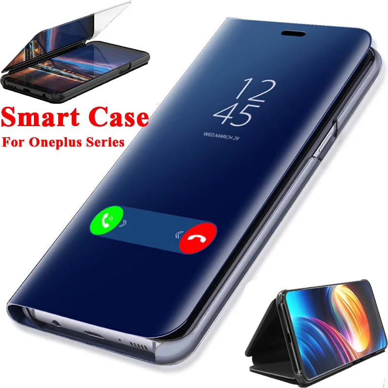 

Smart Mirror Flip Case For Oneplus 7 Pro 6 6T 5 Case Magnetic Leather PU Back Phone Cover For One plus 5T 1+ 7 Pro Cases Coque