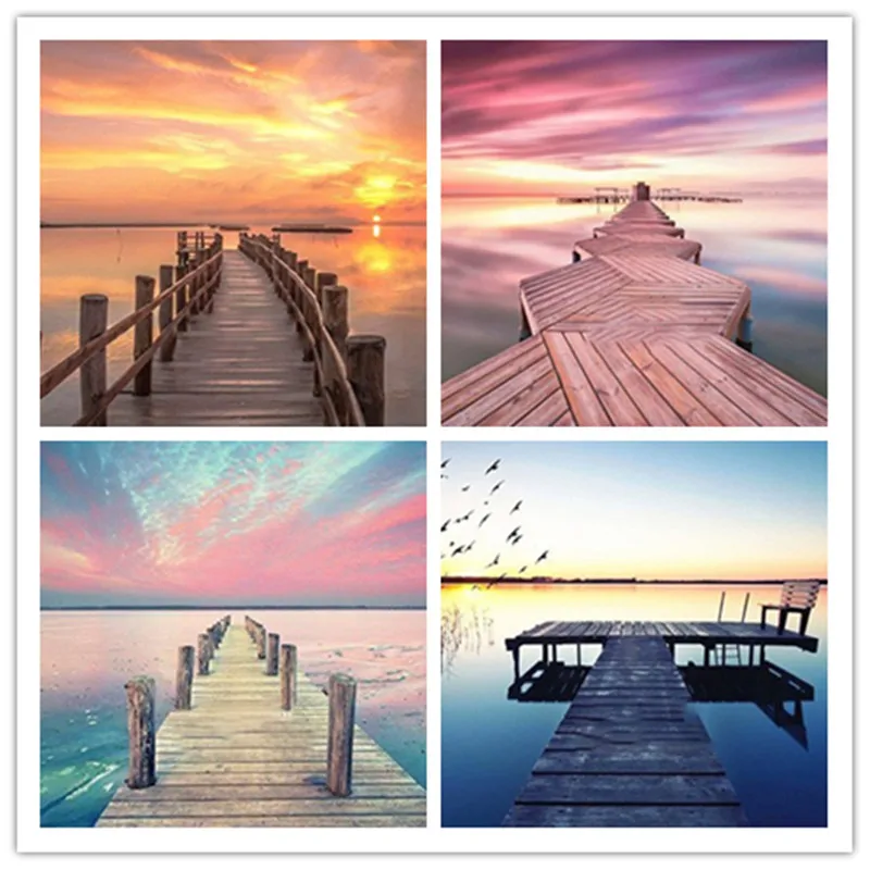 

NEW Full DIY Diamond Painting Landscape Diamond Bridge Diamond Embroidery Picture Home Decoration wedding decoration