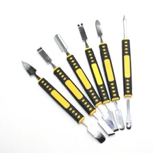 Jeu de pied de biche métallique polyvalent 6 pièces, Kit d'outils de démontage de l'ouverture de réparation pour téléphone ordinateur portable