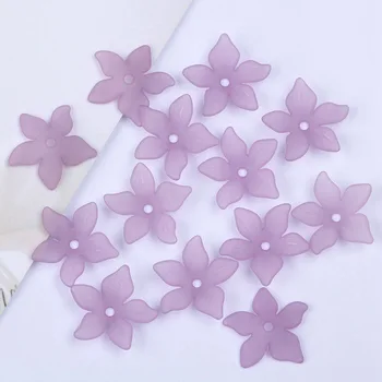 

Fashion Acrylic Flower Multi Color Loose Beads Headdress DIY Accessory Loose Beads light purple 22mm 100Pcs