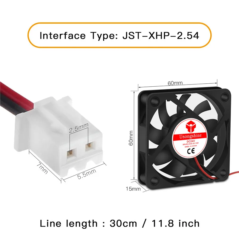 3d pinter вентилятор 6015 60 мм 60x60x15 мм 6 см DC 5 в 12 В 24 В 2Pin кулер осевой вытяжной вентилятор