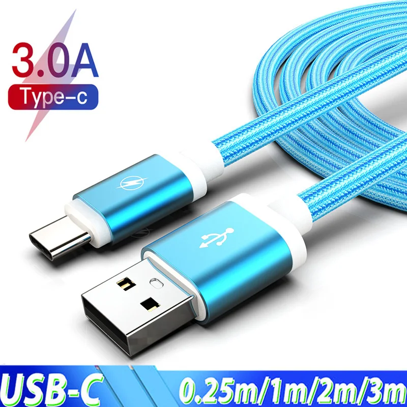 Usb type-C кабель 3 м 2 м Быстрая зарядка длинный usb type-C кабель для Xiaomi Mi A3 Note 10 CC9 Pro 9 Lite 9T Usbc зарядный кабель