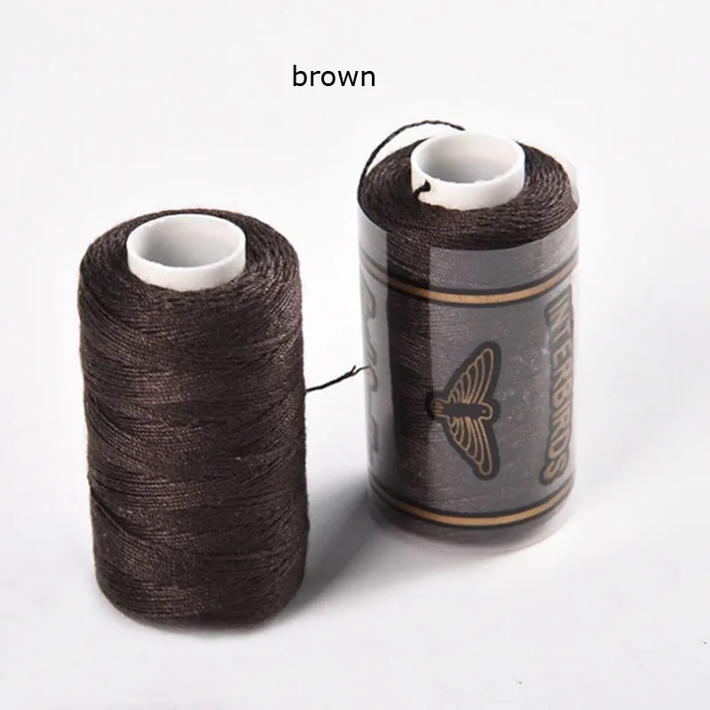 3 Rolls Hair Weaving Thread Cotton Sewing Thread With 5 pcs C curved needle for Making Wig DIY Hand Sewing Hair Weave hair weft - 4