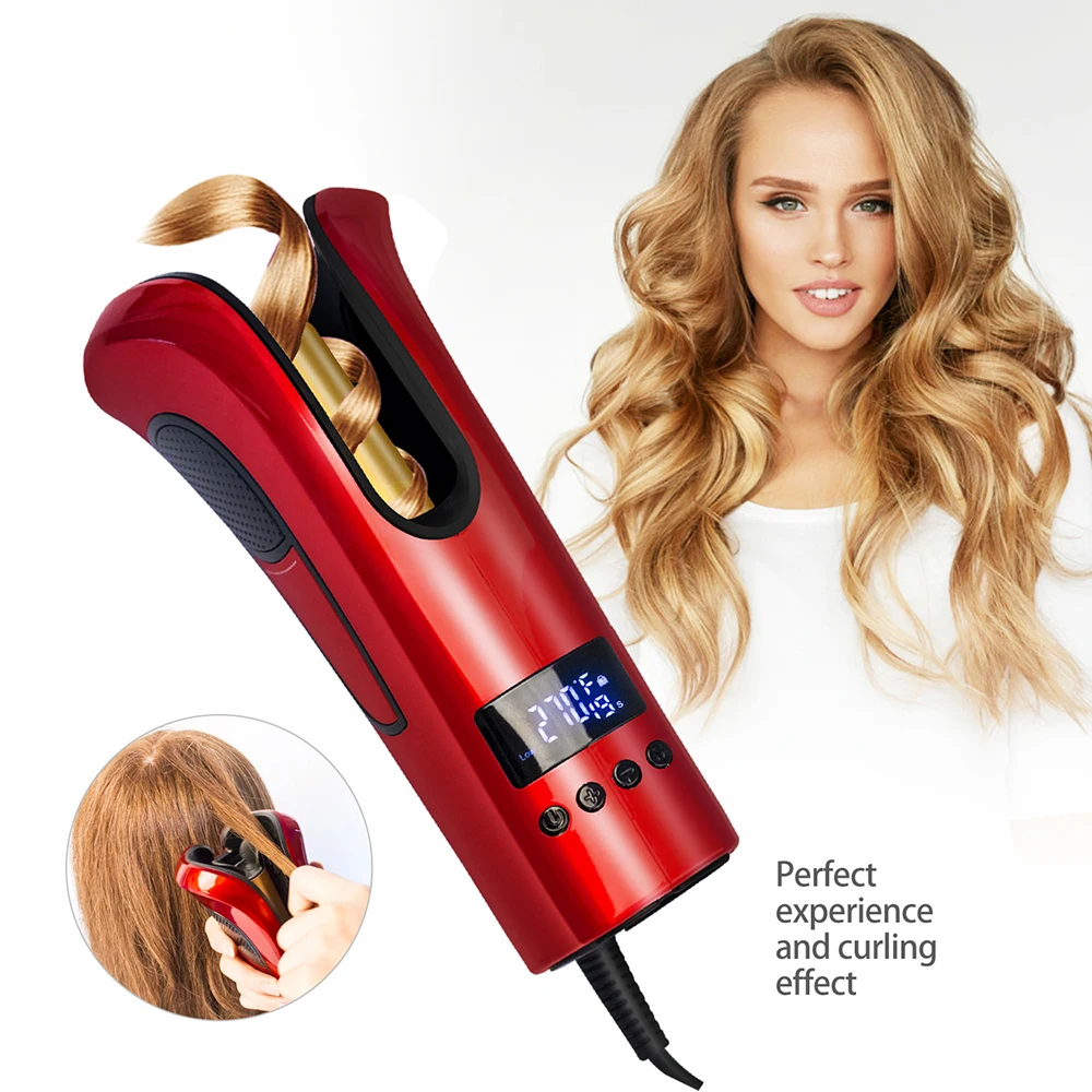 

Hair Curler Automatic Curling Iron LED Display Hair Styler Ceramic Heating Hair Crimper Mini Protable Curlers Air Curling Wang