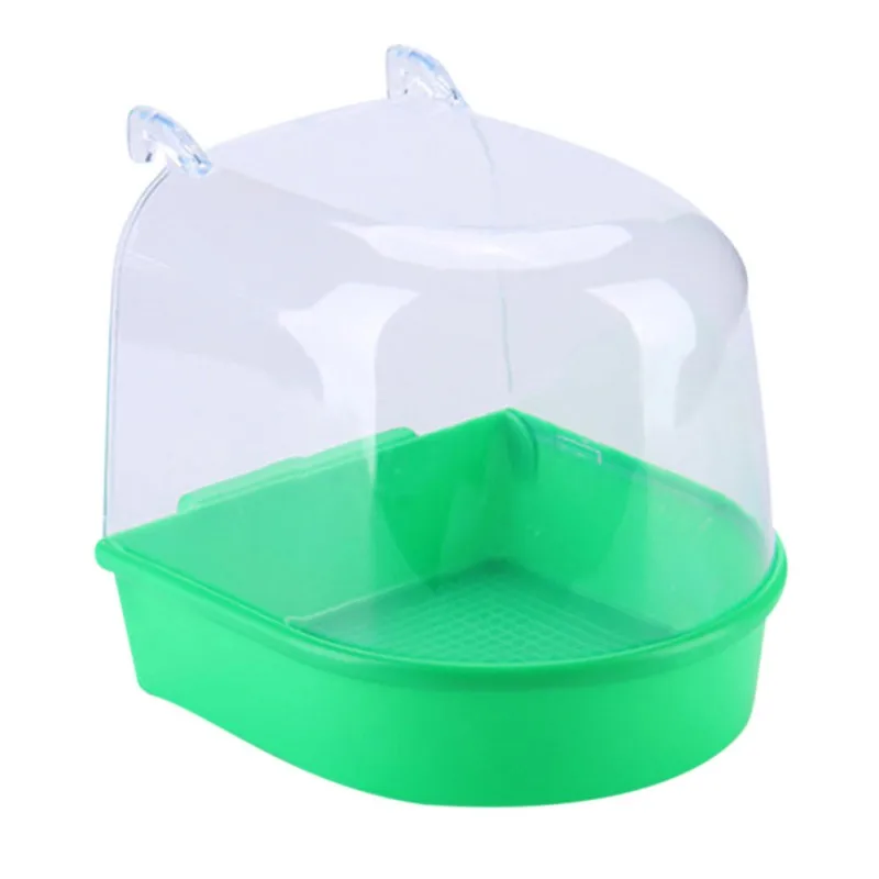 Пластиковая Ванна для птиц, попугай, водяная ванна, коробка для ванны, душ, стоящая корзина для мытья, принадлежности для купания, птица, эксклюзивный балкон - Цвет: green