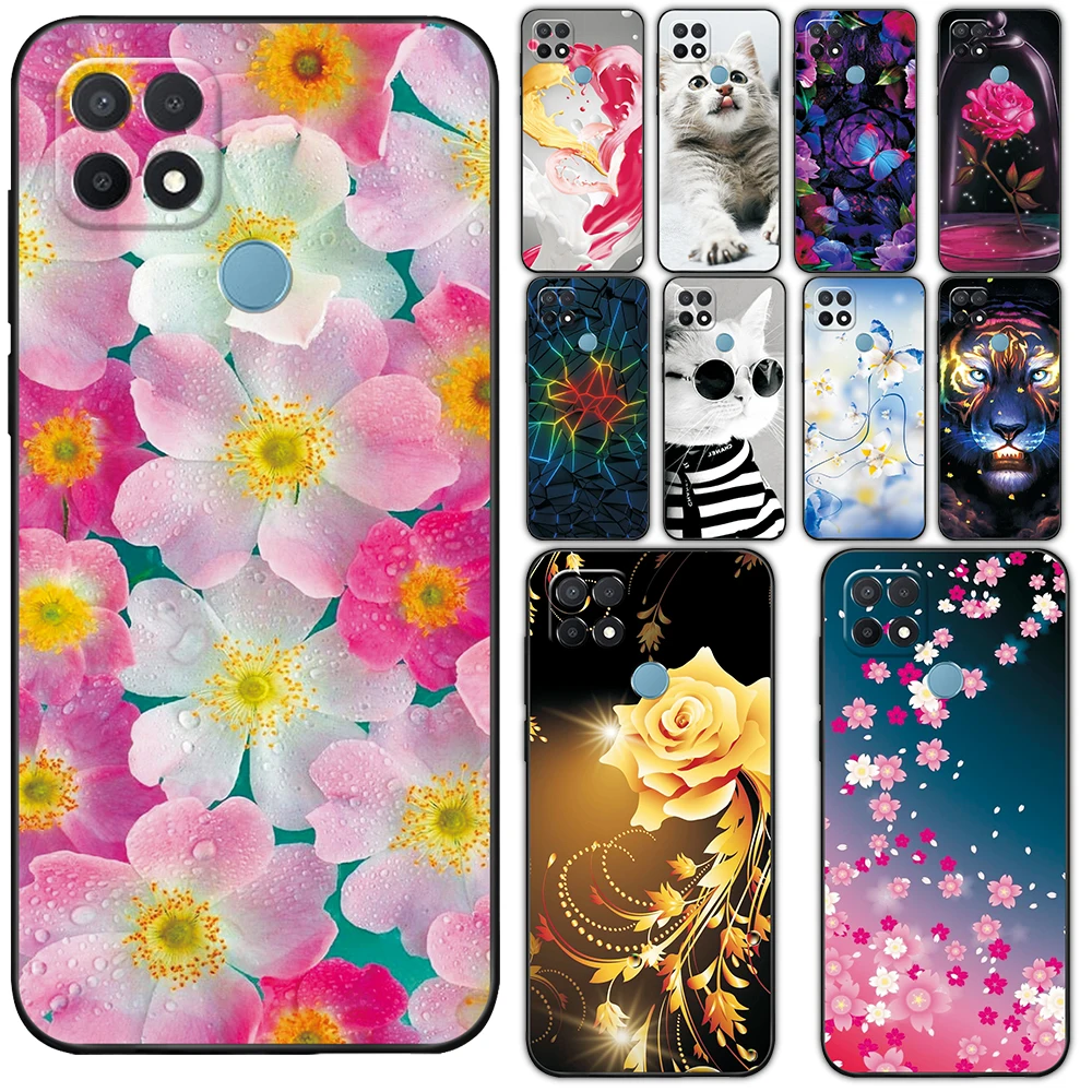 Per Oppo A15 Custodia 6.52 "Custodia Antiurto Per Telefono Per Oppo A15 A15 Cover Moda Stile Fiore Per Oppo A15 A 15 Fundas In Silicone Morbido