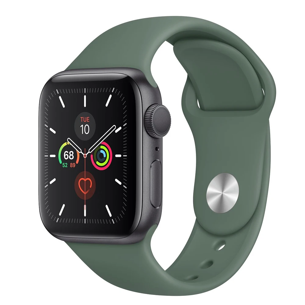 Новинка, Apple Watch Series 5, только для Wifi, алюминиевый спортивный браслет SmartExercise, ЭКГ HeartRhythmSensor, HearingProtect TrackCycle WithoutPhone - Цвет: Pine Green