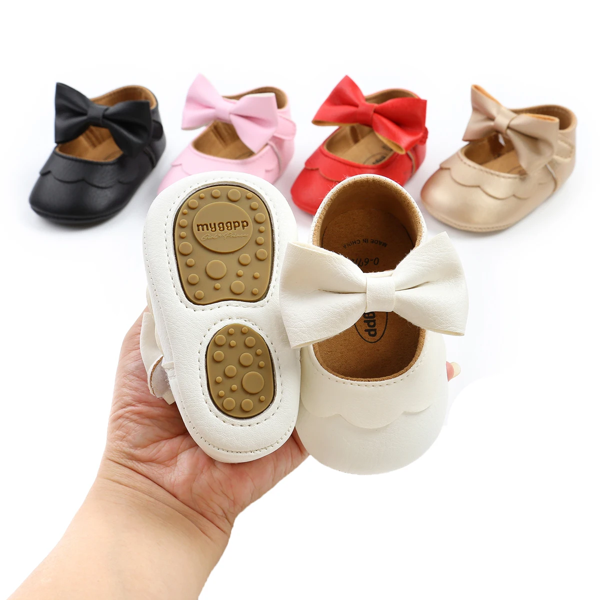 Baby Girls Bow Knot Soft Sole First Walker Shoes