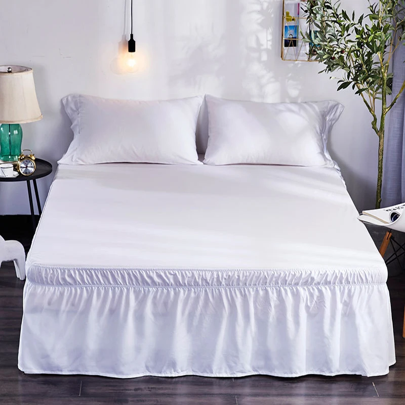 

Bed Skirt Around Elastic Polyester Durable Shirts Without Bed Surface Besides Twin Or Full Size 38cm Height for Home and Hotel
