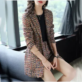 

Womens hot sale summer autumn two piece set of small fragrance style foreign wool woolen fashion suit