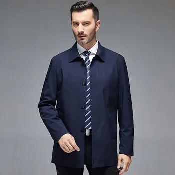 

NAMTHEUN 2020 spring and autumn new men jacket turn-down collar business casual solid Polyester male jacket plus size M-4XL