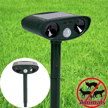 

Outdoor Solar Ultrasonic Pest Repeller Animal Pest Mouse Repeller PIR Sensor Garden Bird Cat Dog Bat Repellent Keep Animals Away