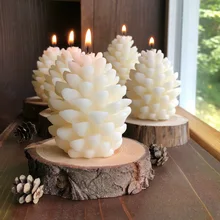 FUNBAKY 3D Рождество сосновый конус Силиконовые свечи DIY ручной работы ароматерапия свечи пчелиный воск шишка форма для изготовления свечей