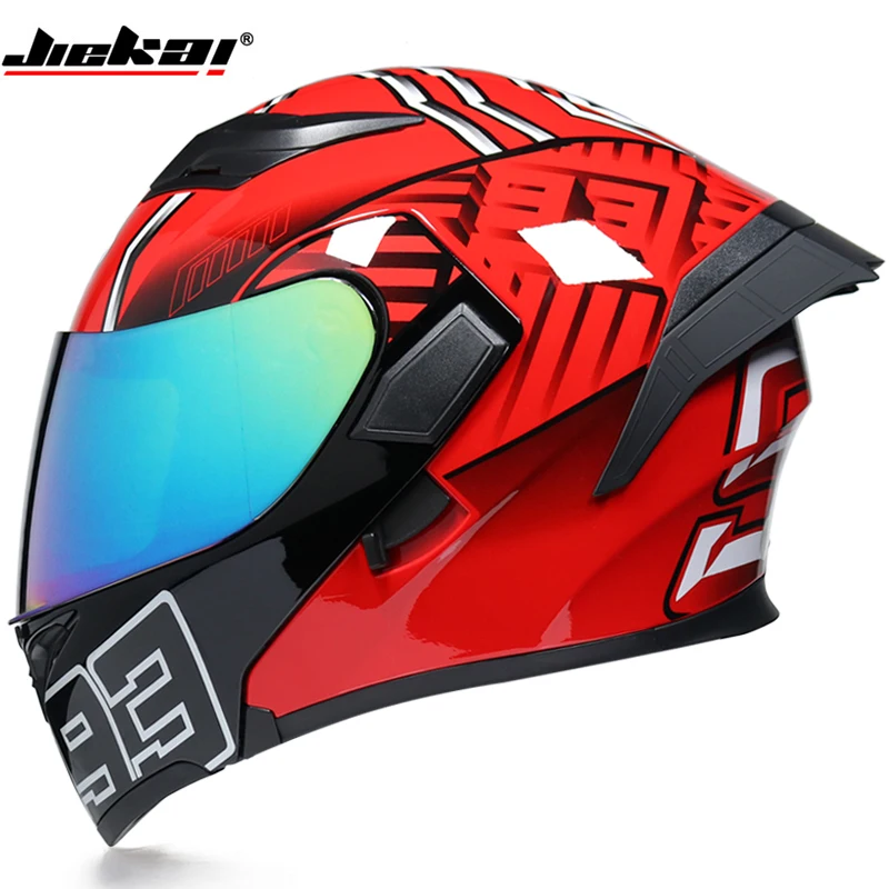 Горячая Распродажа JIEKAI откидной мотоциклетный шлем модульный мотоциклетный шлем с внутренним солнцезащитным козырьком защитные гоночные шлемы с двойными линзами - Цвет: d10