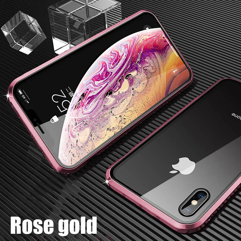 360 магнитная сила для iPhone 7 6s Plus чехол из закаленного стекла для iPhone 7 8 Plus X чехол для iPhone XS чехол для MAX XR - Цвет: 03