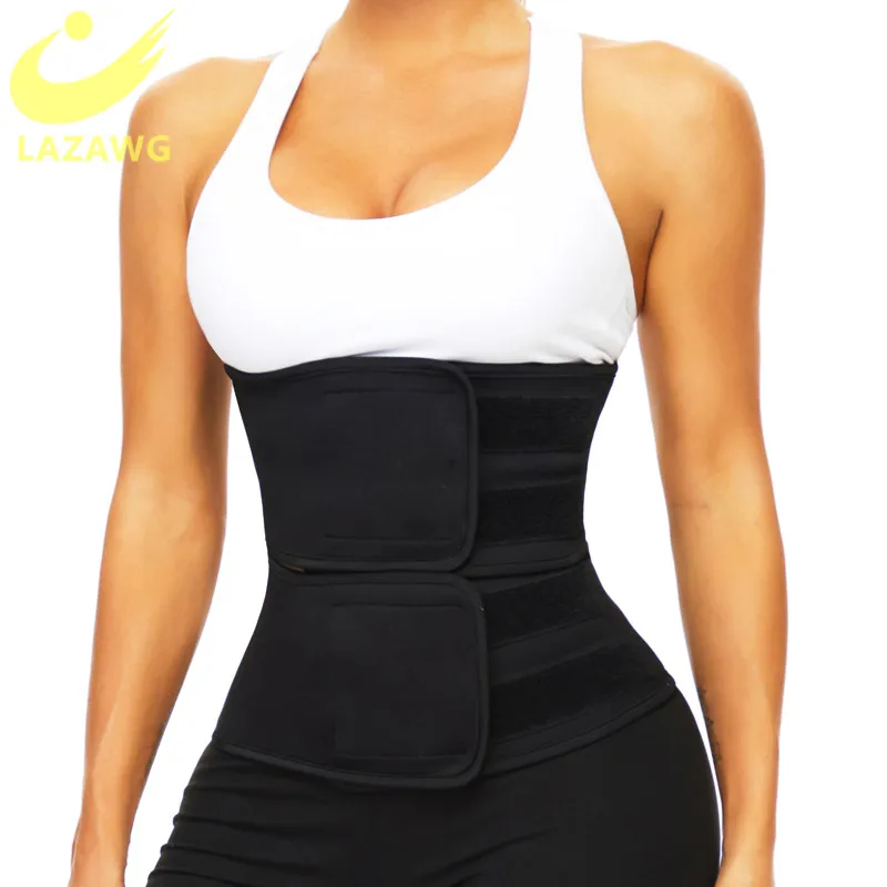 LAZAWG Neoprene Sweat Waist Cincher Women Firm Belly Control Faja Sauna Hot Thermo Body Shaper Waist Trainer Sport Girdle Shaper spanx thong