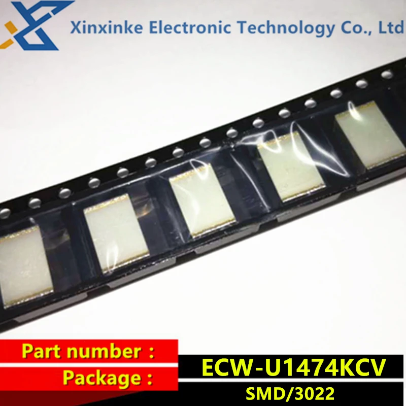 ECWU1474KCV SMD metallized film capacitor 0.47uF 100VDC 10% PEN FILM 3022 470nF ECW-U1474KCV CBB polyester capacitor