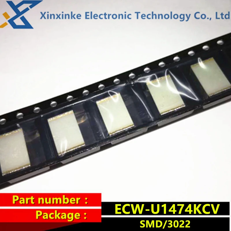 ECWU1474KCV SMD metallized film capacitor 0.47uF 100VDC 10% PEN FILM 3022 470nF ECW-U1474KCV CBB polyester capacitor ecwu2223jc9 smd metallized film capacitor 0 022uf 250vdc 5% pen film 1913 22nf ecw u2223jc9 cbb polyester capacitor