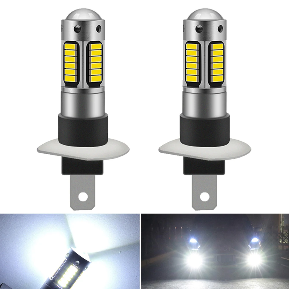 2 шт. Автомобильные светодиодные лампы H1 H3 Canbus 4014 30SMD 12 в 6000K | Автомобили и