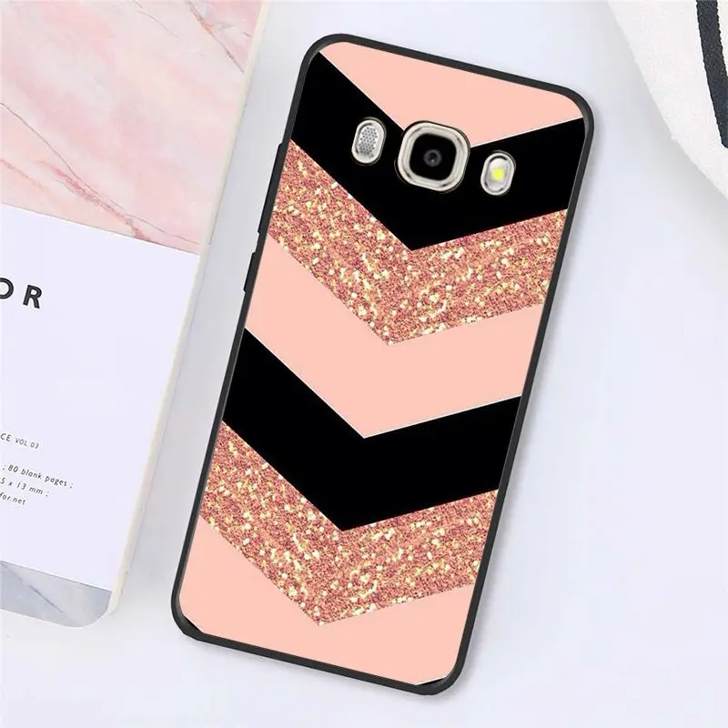 Love Heart Gold Rose Marble Stripes