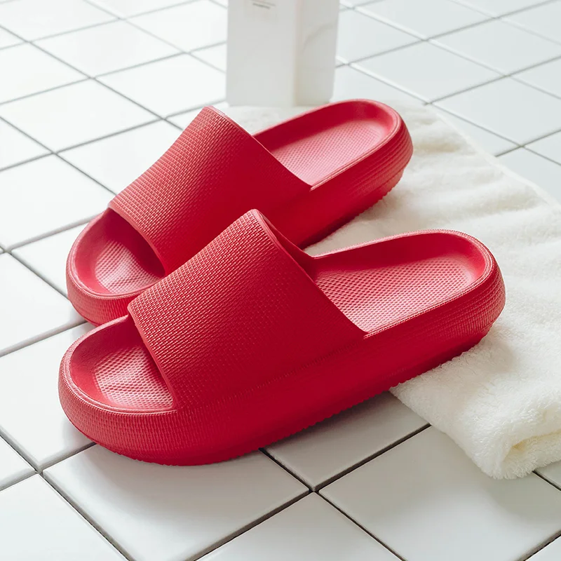 Sandalias de verano deslizantes para mujer, zapatillas de playa de tacón plano para estar en casa, chanclas de interiores